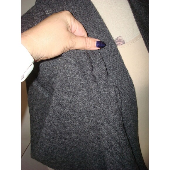NWT New Womens 1X 2X Ryllace Plus 100% Cashmere Open Cardigan Sweater Dark Gray - Picture 3 of 8